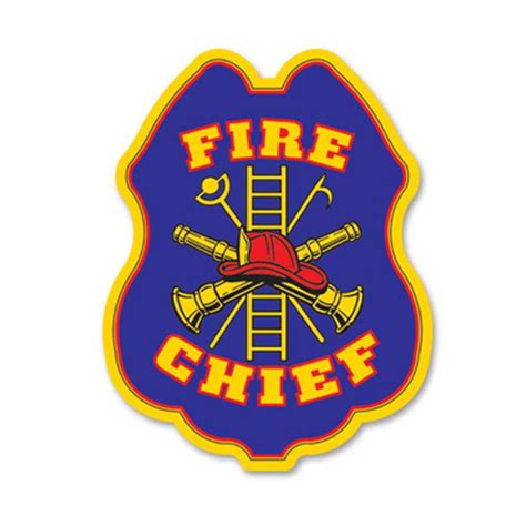 Blue Fire Chief Plastic Decal Badge