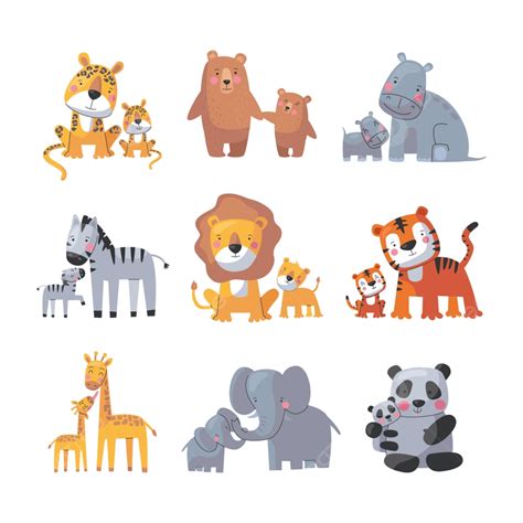 Mother And Baby Animal Clipart