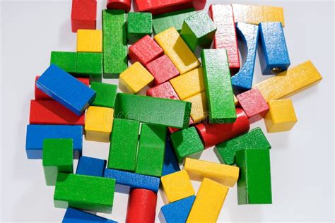 Toys Blocks, Multicolor Wooden Building Bricks Stock Image - Image of ...