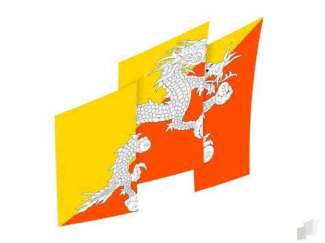 Bhutan flag in an abstract ripped design. Modern design of the Bhutan ...