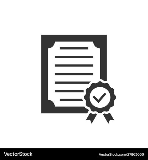 Approved certificate black icon on white Vector Image