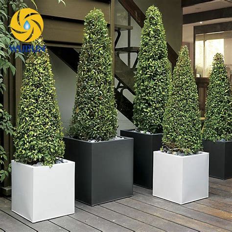 Time to source smarter! | White planters, Modern landscaping, Large backyard landscaping