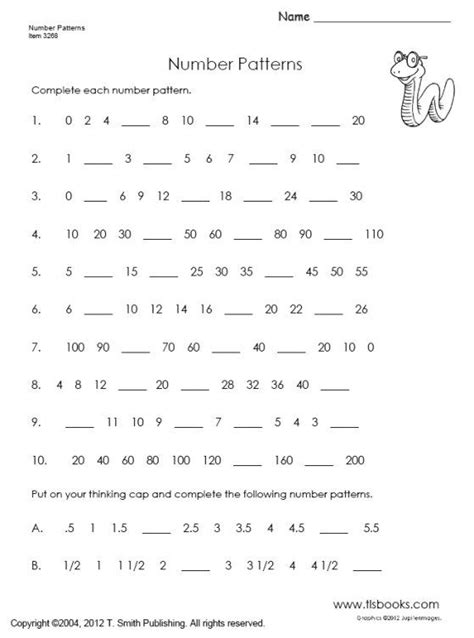 Numerical Patterns Grade 5 Worksheets