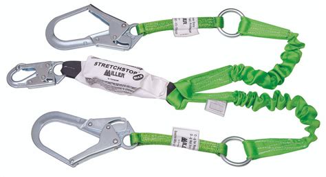 Miller 980RSS-RR-Z7/6FTGN Double Leg Stretchstop 6 ft Lanyard - Industrial Safety Products