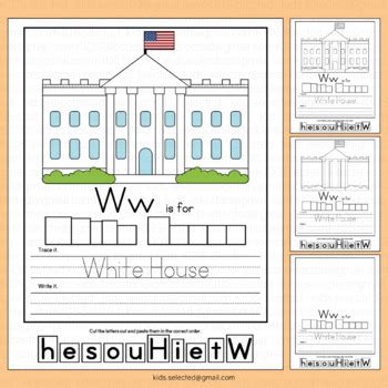 Presidents Day Writing White House Worksheets Activities Tracing ...