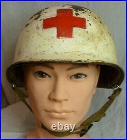 WW2 American M1 Medics Helmet CIRCA 1944 Includes 1944 Liner U. S Army U. S Navy | United States ...