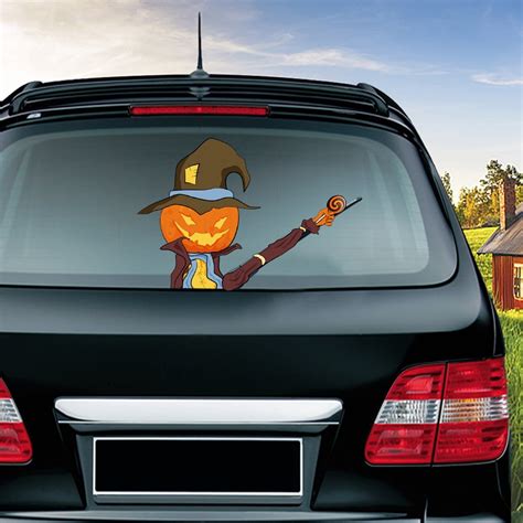 Akoyovwerve Rear Window Wiper Decal Halloween Pumpkin Jason Waving ...