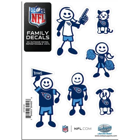 Tennessee Titans - Set Of 6 Family Sticker Sheet at Sticker Shoppe