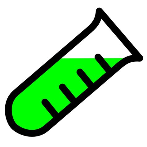 OnlineLabels Clip Art - Lab Icon - Tilted Test Tube Green