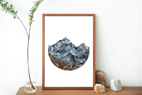 Mount Everest Watercolor Painting Himalayan Mountain Range Art Print Mt ...