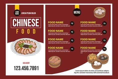 Restaurant Cafe menu, template design. Chinese food 15826256 Vector Art ...