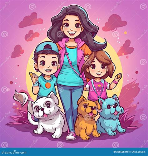 Happy Family Clip Art or T-Shirt Design Illustration Stock Illustration - Illustration of icon ...