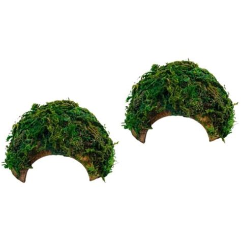 2 PCS Green Coconut Shell Reptile Hideout House and Cave Leopard Gecko ...