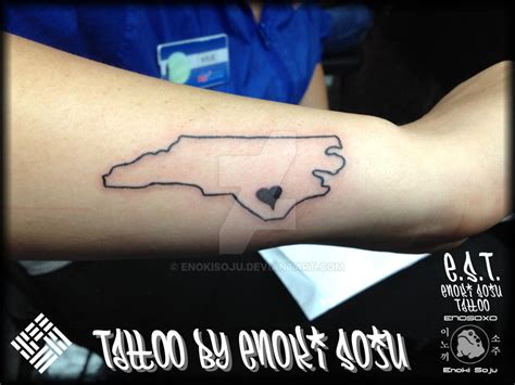 North Carolina Outline Tattoo By Enoki Soju by enokisoju on DeviantArt