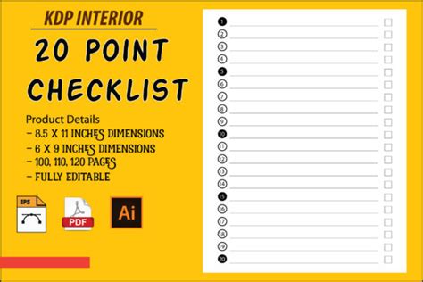 20 Point Checklist Journal Graphic by Design Scape Studio · Creative Fabrica