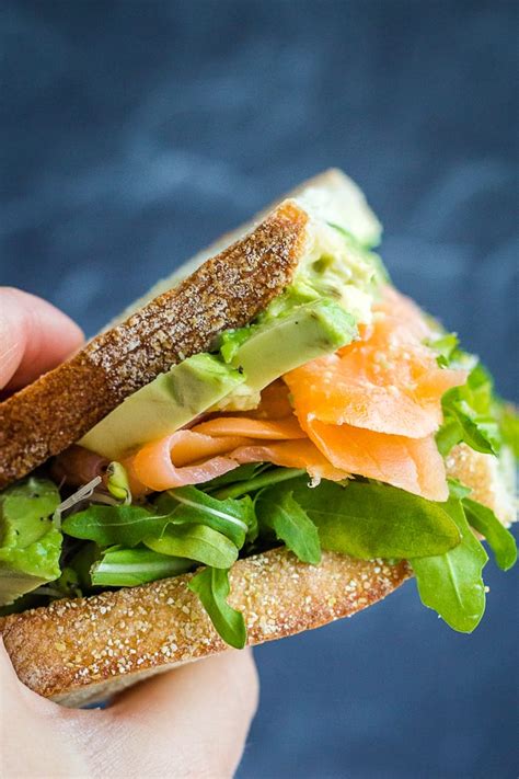 Smoked Salmon Sandwich with Avocado & Pesto {Gluten-Free, Dairy-Free} - Avocado Pesto