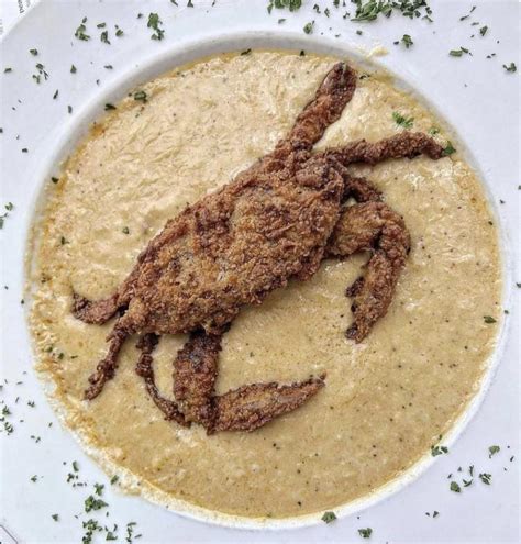 Cream of crab soup with a soft shell crab : r/FoodPorn