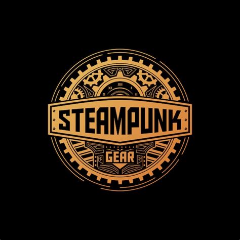 Premium Vector | Steampunk gear badge