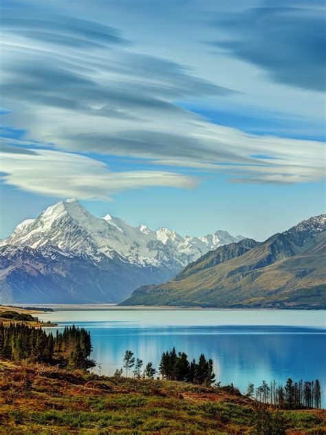 Lake New Zealand Mountains Wallpaper - [1536x2048]