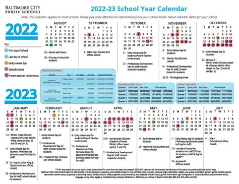 Baltimore City Public Schools Calendar 2022-2023