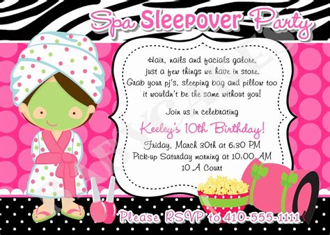Free Printable Spa Party Invitation Luxury Spa Sleepover Party Birthday … in 2020 | Birthday ...