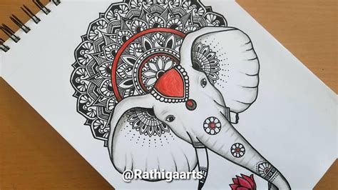How to draw mandala art for beginners/ Elephant mandala art /step-by-step tutorial - YouTube