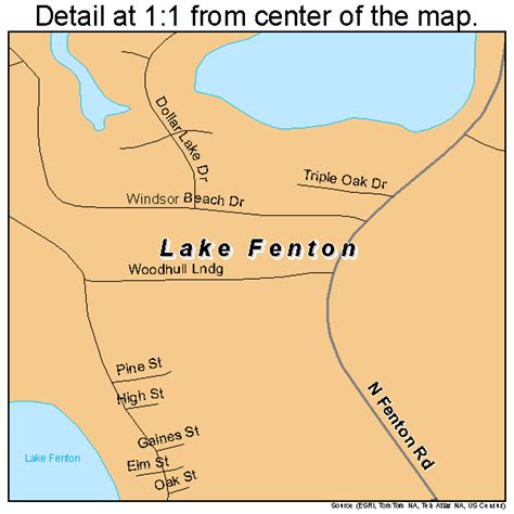 Lake Fenton Michigan Street Map 2644520