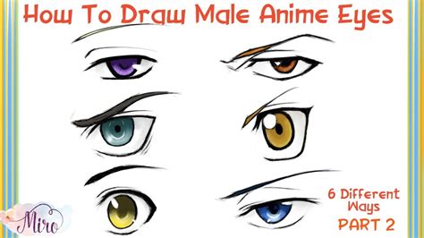 How To Draw "Male" Anime Eyes From 6 Different Anime Series (Step By ...