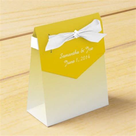 Personalized Gold and White Ombre Favor Box | Gold wedding invitations ...