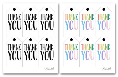 Free Printable Thank You Tags | Print Pretty Cards