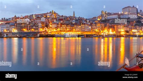 Old town of Porto at night, Portugal Stock Photo - Alamy