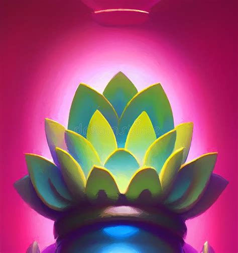 Mystical Lotus Flower - Abstract Digital Art Stock Illustration ...