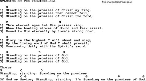 Top 500 Hymn: Standing On The Promises - lyrics, chords and PDF