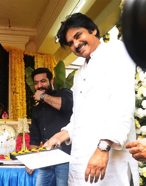 Jr NTR Trivikram NTR28 Pawan Kalyan at Movie Launch Event Photos Images ...