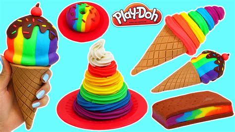 Play Doh Rainbow Swirl Desserts! - YouTube