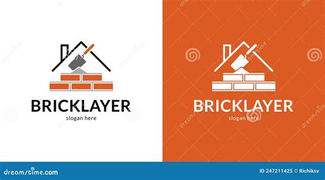 Creative bricklayer logo stock vector. Illustration of house - 247211425