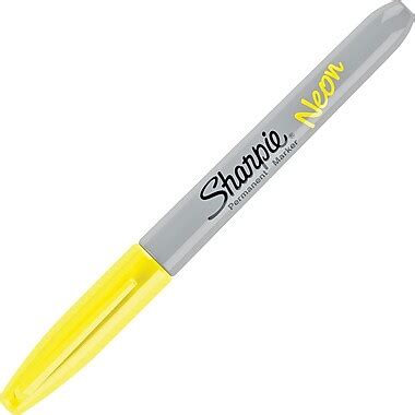 Sharpie® Neon Fine Point Permanent Marker, Neon Yellow, (1860445) | Staples®