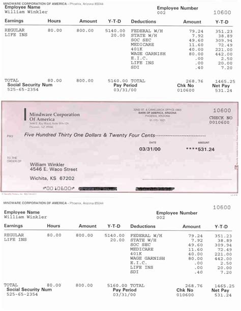 Quickbooks Pay Stub Template