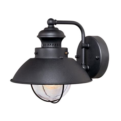 Shop Cascadia Lighting Nautical 8-in H Textured Black Outdoor Wall Light at Lowes.com