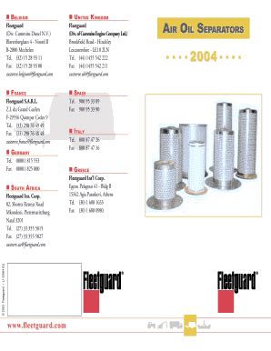 Fillable Online Atlas copco - Cummins Filtration - Catalog Fax Email ...