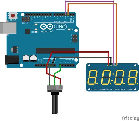 Potentiometer value using a 4 digit 7 segments display - Hackster.io