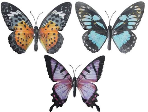 Large Metal Butterfly Wall Art Set of 3 - Etsy