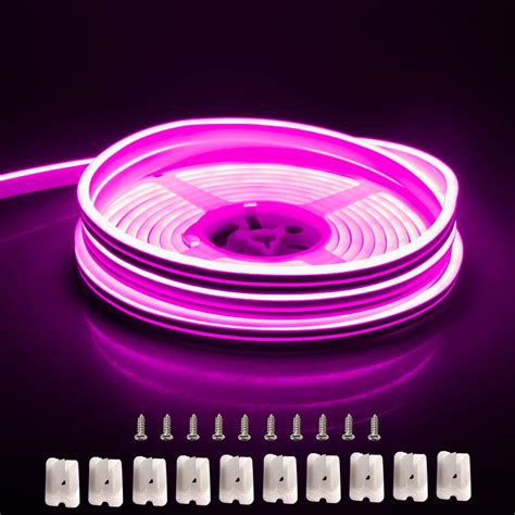Buy Aclorol Neon Lights Strip 12V LED Neon Rope Light Pink 16.4FT LED Neon Flex Waterproof IP65 ...