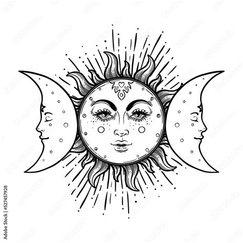Coloring Pages Pagan Moon Sun Wiccan Printablemandala - vrogue.co