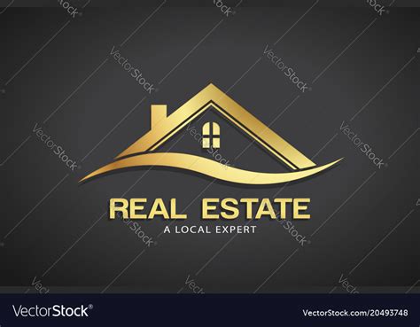 Real estate gold logo template Royalty Free Vector Image