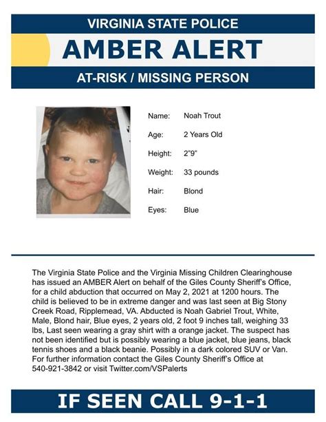 Virginia State Police cancel Amber Alert after 2-year-old boy found ...