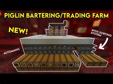 Simple Piglin Bartering/Trading Farm with Sorting System in Minecraft 1.18 - YouTube