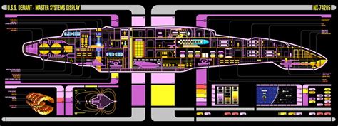 Star Trek Schematic LCARS USS Defiant NX-74205 Large Plexiglas - Etsy