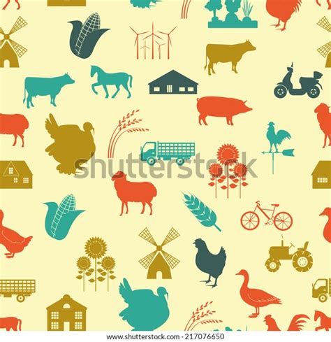 Agriculture Background Seamless Vector Illustration Stock Vector ...