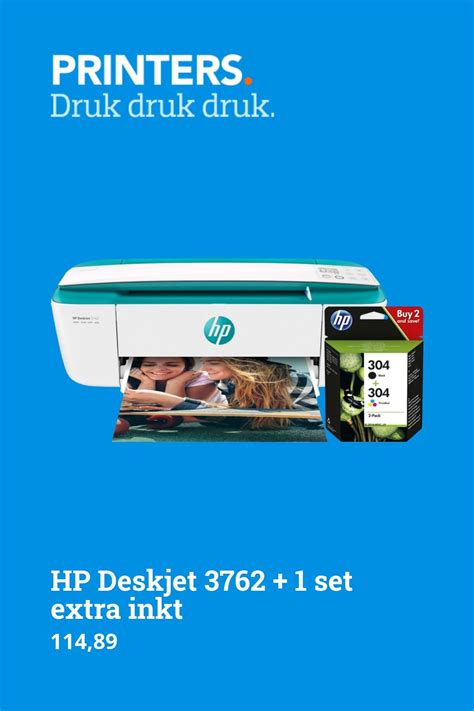 Ga meteen aan de slag met printen met de HP Deskjet 3762 + 1 set extra ...